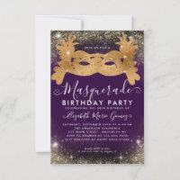Budget Masquerade Purple Gold Glitter Birthday