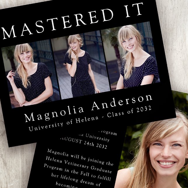 BUDGET Mastered It Photo Graduation Announcement (Creator Uploaded)