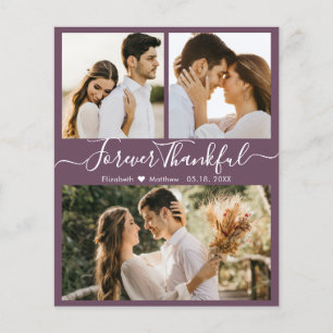 Budget Mauve Photo Collage Wedding Thank You Flyer