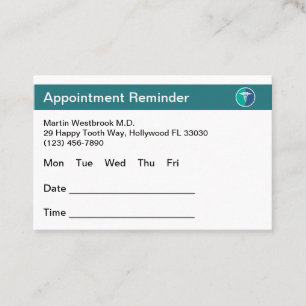 Budget Medical Doctor Office Appointment Cards