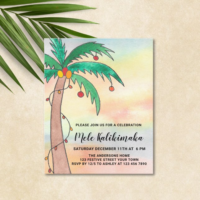 Budget Mele Kalikimaka Party Invitation (Creator Uploaded)