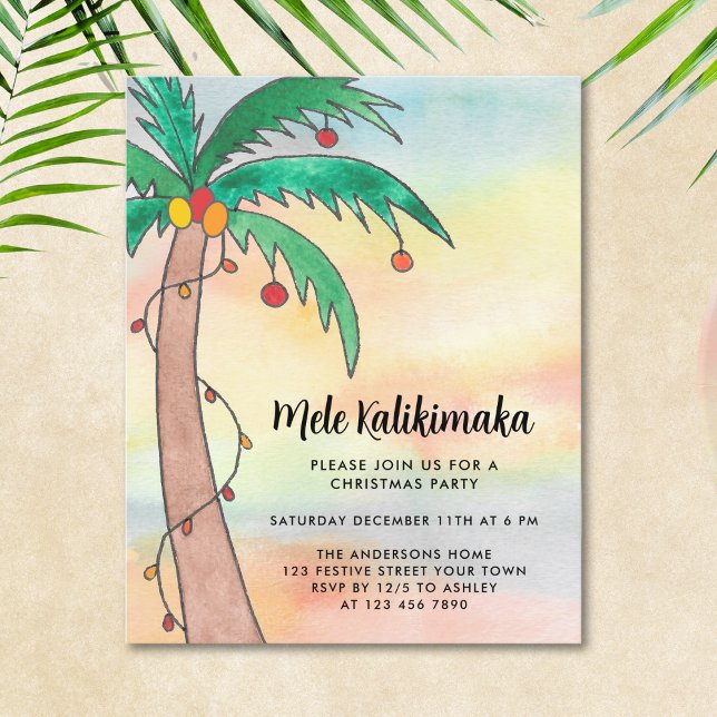 Budget Mele Kalikimaka Party Invitation (Creator Uploaded)