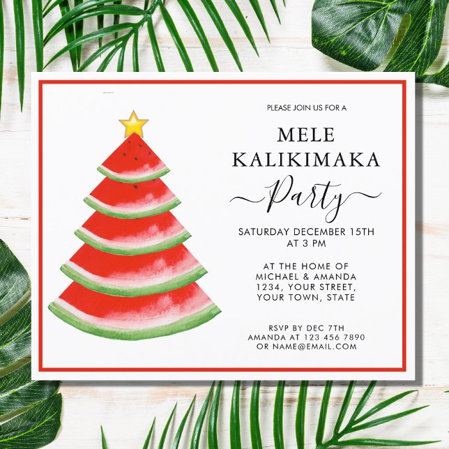 Budget Mele Kalikimaka Watermelon Party Invitation (Creator Uploaded)