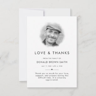 Budget Memorial Bereavement Sympathy Funeral Photo Thank You Card