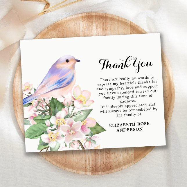 Budget Memorial Bird Floral Sympathy Thank You (Creator Uploaded)