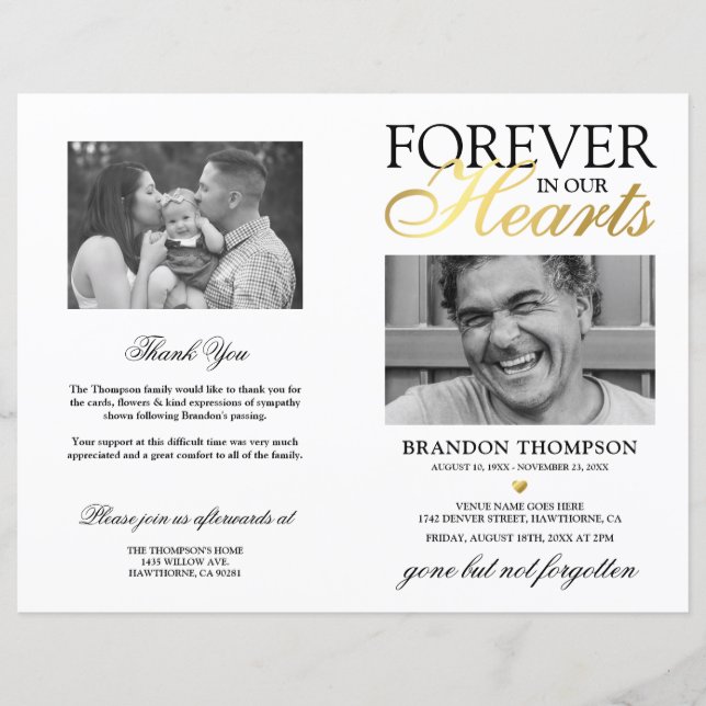 Budget Memorial Order of Service Photo Program (Front)