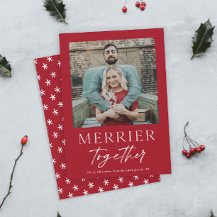 Budget Merrier Together Type Photo Christmas Card