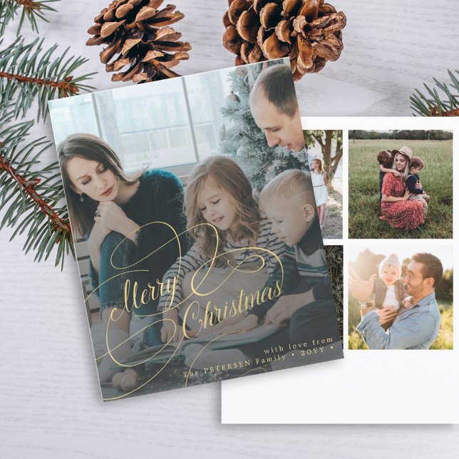 Budget Merry Christmas 5 photo collage greetings (Creator Uploaded)