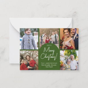 Budget Merry Christmas Arch 5 Family Photo Holiday Card
