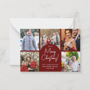 Budget Merry Christmas Arch 5 Family Photo Holiday Card