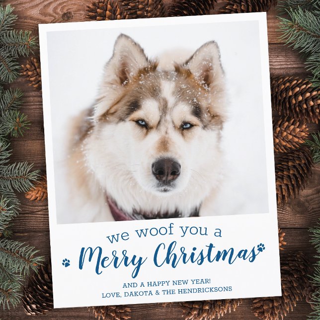 Budget Merry Christmas Custom Dog Pet Photo Card (Creator Uploaded)