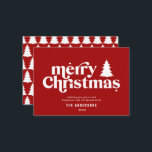 budget Merry Christmas graphic non photo Card<br><div class="desc">budget Merriest Christmas graphic typography non photo holiday card. With modern hand drawn text and trees.</div>