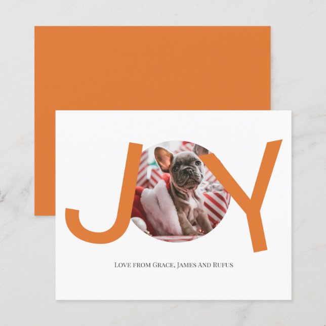 BUDGET Merry Christmas Joy Photo Card (Front/Back)