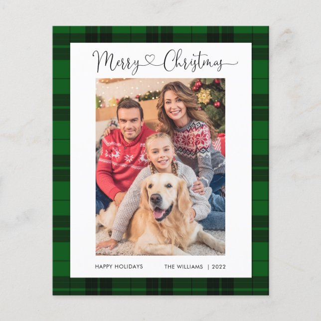 Budget Merry Christmas Love Photo Christmas Card (Front)