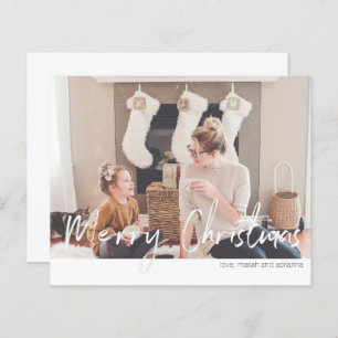 Budget Merry Christmas Modern Handwriting Photo