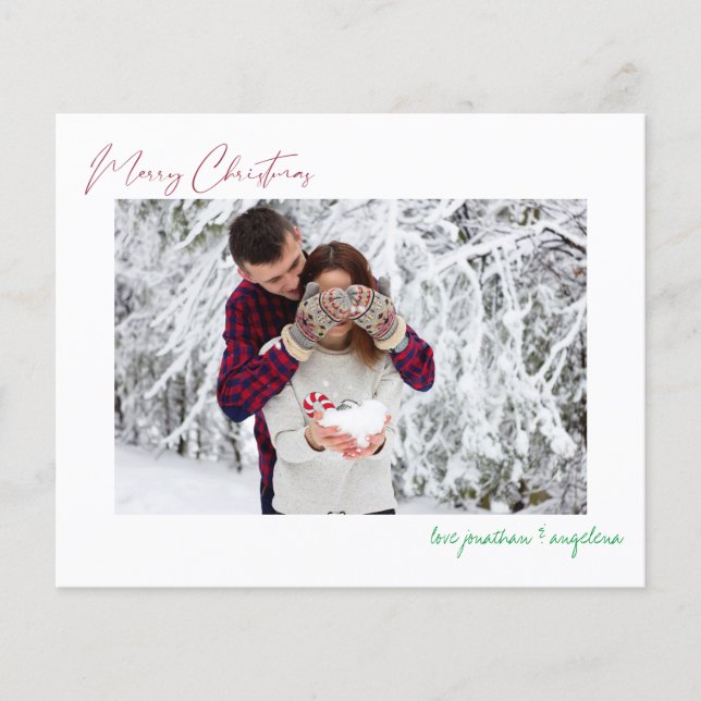 Budget Merry Christmas Modern Minimalist Photo Fly Flyer (Front)