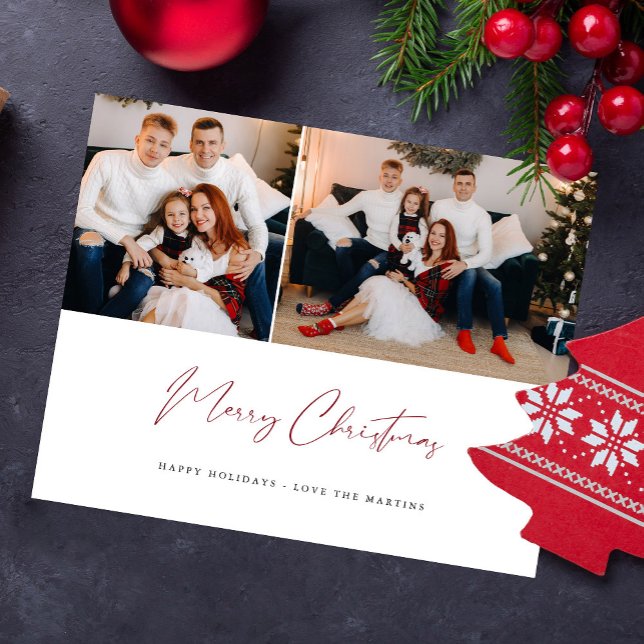 Budget Merry Christmas Modern Script Two Photo Flyer (Creator Uploaded)