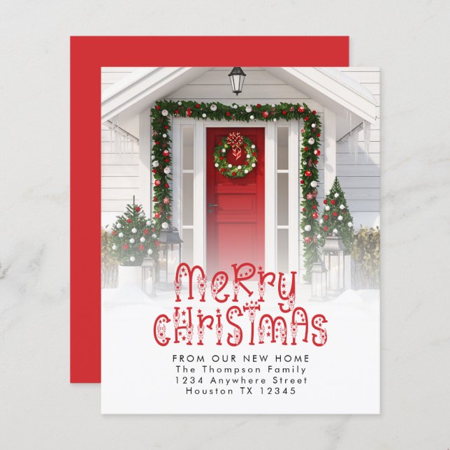 BUDGET Merry Christmas New Home Photo Reindeer  (Front/Back)