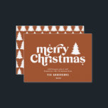 budget Merry Christmas non photo Holiday Card<br><div class="desc">budget merry Christmas graphic typography non photo holiday card. With modern hand drawn text and trees.</div>