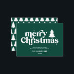 budget Merry Christmas non photo  Holiday Card<br><div class="desc">budget merry Christmas graphic typography non photo holiday card. With modern hand drawn text and trees.</div>