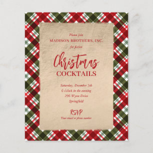 Budget Merry Christmas on Plaid Party Invitations Flyer