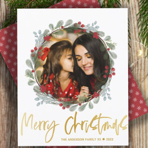 Budget Merry Christmas Photo Botanical