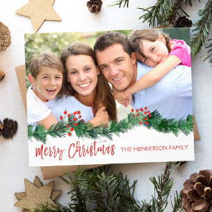 Budget Merry Christmas Photo Card