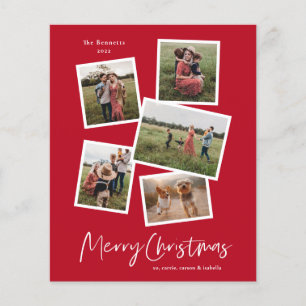 Budget Merry Christmas Photo Collage Holiday Card