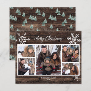 Budget Merry Christmas Rustic Photo Holiday Card