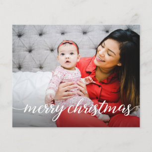 Budget Merry Christmas Script Custom Photo Modern