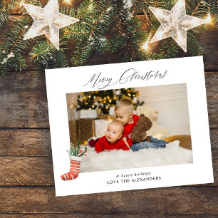 Budget Merry Christmas & Stocking Photo