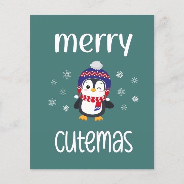 Budget Merry Cutemas Penguin Holiday Card (Front)