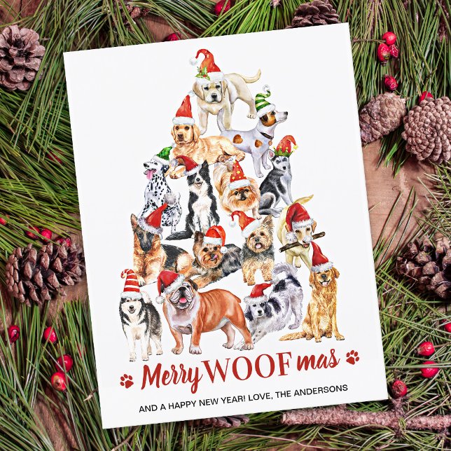 Budget Merry Woofmas Dog Lover Christmas Postcard (Creator Uploaded)