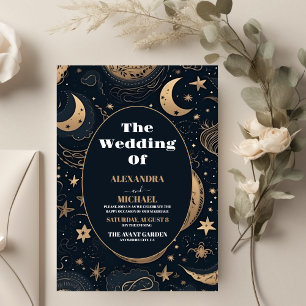 Budget Midnight Blue Gold Celestial Wedding