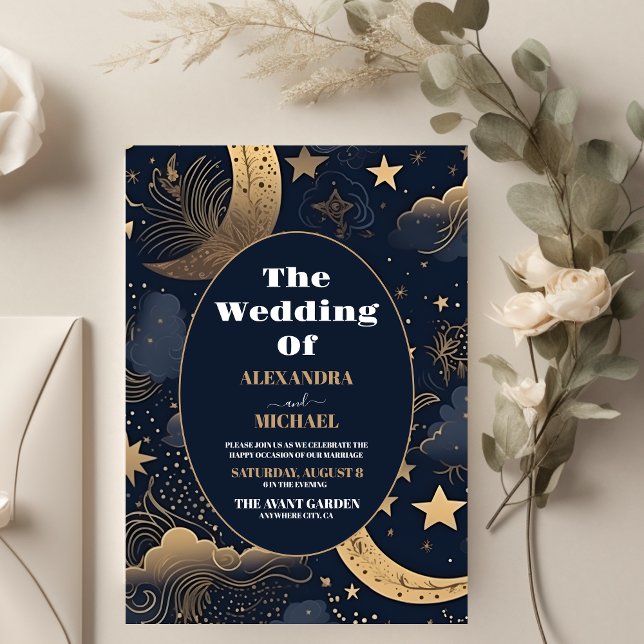 Budget Midnight Blue Gold Celestial Wedding (Creator Uploaded)
