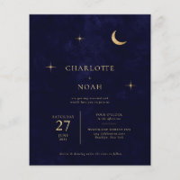 BUDGET Midnight Celestial Gold Moon Stars Wedding