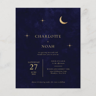 BUDGET Midnight Celestial Gold Moon Stars Wedding