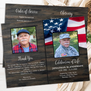 Budget Military Flag Celebration of Life Program