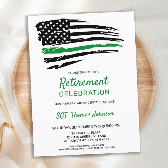 Budget Military Retirement Thin Green Line Flag (Creator Uploaded)