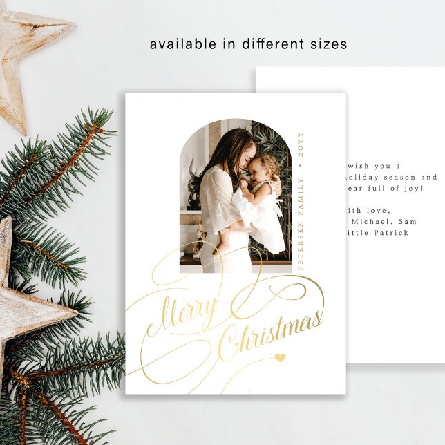 Budget MINI Merry Christmas script photo holiday Card (Creator Uploaded)