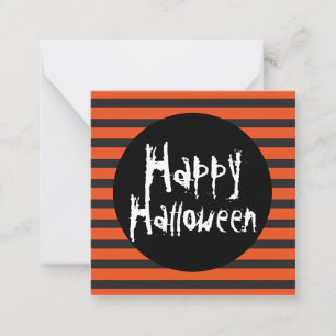 BUDGET MINI Orange Black Spooky Happy Halloween Card