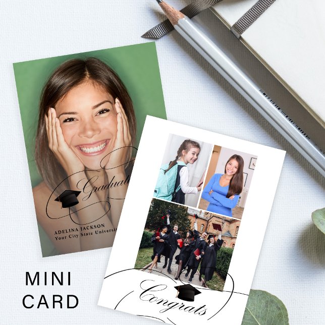 Budget MINI SIZE 4 photo graduation announcement (Bigger sizes available)