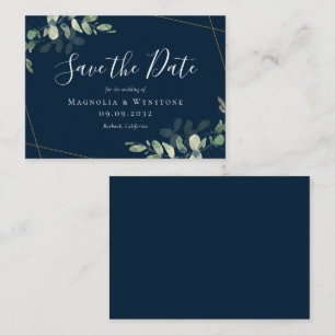 BUDGET MINI SIZE Eucalyptus Wedding Save The Date Card
