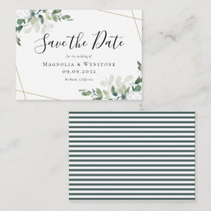 BUDGET MINI SIZE Eucalyptus Wedding Save The Date  Card
