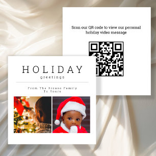 BUDGET MINI Two Photo Christmas Photo Personalised Card