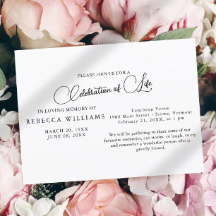 Budget Minimal Celebration of Life Invitations