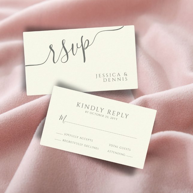 BUDGET Minimal Elegant Typography Wedding RSVP Enclosure Card (Creator Uploaded)