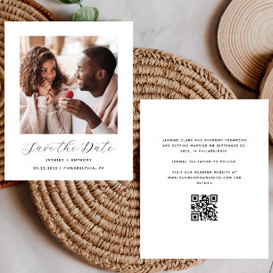Budget Minimal Photo QR Save the Date