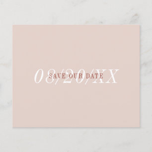 Budget Minimal Pink Font Simple Save the Date