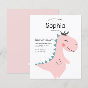 BUDGET Minimal Pink Girl Dinosaur Birthday Party